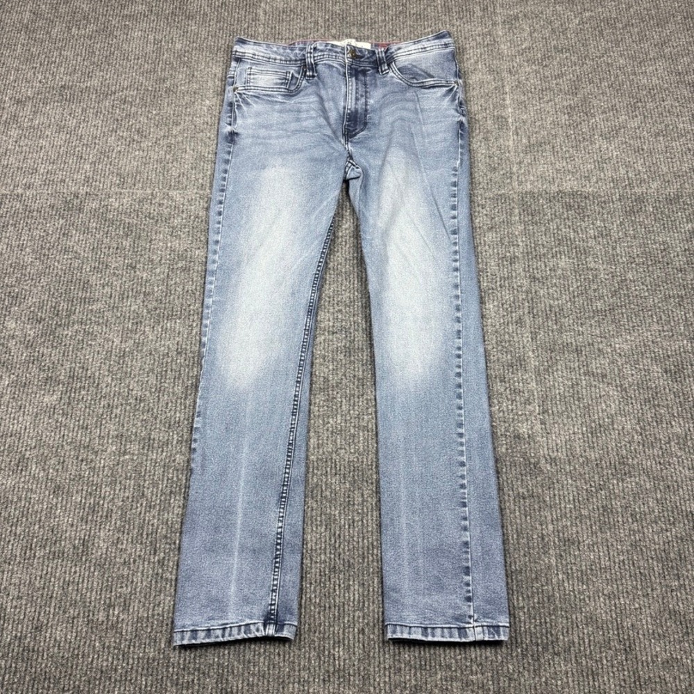 Artful Rebel Mens Straight Leg Jeans Light Wash Blue 32W 32L RN 168948